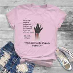 This is Commander Shepard Women Tshirts Mass Effect Game Gothic Vintage Female Clothing Large Cotton Graphic Clothes