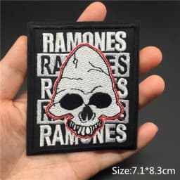 Black Punk Badges Jacket Patch Embroidered Iron Patches For Clothing Sew On Sticker DIY Appliques Decoration Rock Band