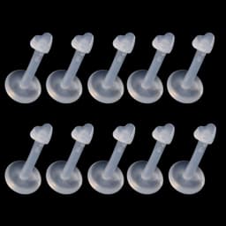 10pcs Transparent Bioplast Flexible Labret Stud Push-in Lip Piercing Ring Ear Cartilage Tragus Helix Piercing Fashion Jewelry