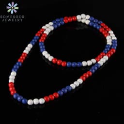 SOMESOOR 8mm Round Beads String Necklace 45cm Length Colorful Chain DIY Handmade Dangle Accessories Jewelry For Man Women Gifts
