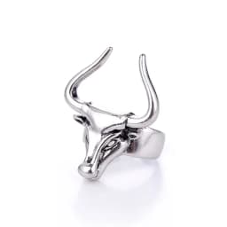 Retro Devil Sheep Ring Punk Exaggerated Spirit Snake Ring Frog Animal Personality Stereoscopic Opening Adjustable Ring Jewelry