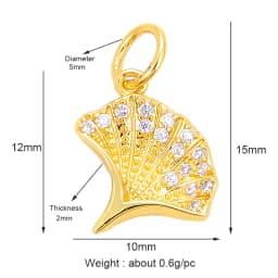 Pine Cone Lotus Coconut Tree Sun Flower Ginkgo Leaf 18K Gold Charm,Bracelet Earring Attachment Jewelry Components Findings L44