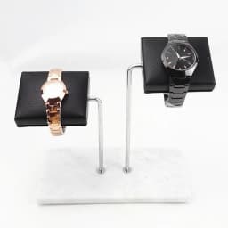 Marble Green Base Gold Support Watch Display Stand for Bracelet Double Watch Jewelry Organizer Watch Placement Jewelry Stand