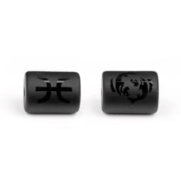 12 Zodiac Beads Charms Matte Black Onyx Constellation Beads Cylinder Pendant For DIY Making Jewelry Findings Bracelets Neckalces