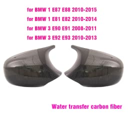 Car Styling Black Carbon Fiber for BMW E81 E82 E87 E88 Pre-LCI E90 E91 E92 E93 LCI M3 Style Rearview Mirror Cover Caps