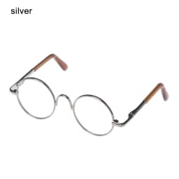 Retro Round Plush Doll Glasses Metal Frame Miniature Colorful Doll Eyeglasses‘For Doll Clothes Dressing Accessories Toy Props