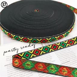 5 Yards 0.78 Inch 20MM Hundreds Styles Geometric Woven Jacquard Embroidered Ribbons DIY Apparel Wrapping Trim Sewing Accessories
