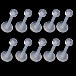 10pcs Transparent Bioplast Flexible Labret Stud Push-in Lip Piercing Ring Ear Cartilage Tragus Helix Piercing Fashion Jewelry