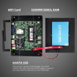 XCY Fanless Mini PC Intel Core I7 4500U I5 5200U 300M WiFi Gigabit Ethernet 8x USB VGA HDMI Display Windows 10 Linux HTPC