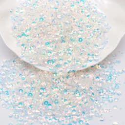 3mm 4mm 5mm 6mm Transparent Crystal Sequin Cup Flat Round PVC Loose Sequins for Diy Handmade Sewing Accessories 10g