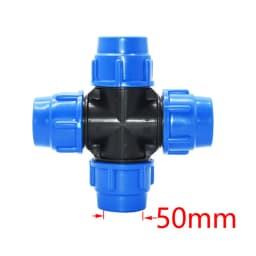 20/25/32/40/50/63mm Pe Pipe Cross Connector 4-Way Plastic Water Pipe Water Splitter 1/2 3/4 1 1.5 2 Inch Pipeline Coupler 1Pcs