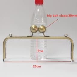2 pieces 22X9 cm with 25 mm big ball or 25X9 cm with 30 mm big ball silver or antique brass metal purse frame obag handles frame