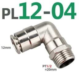 PL brass nickel-plated metal pneumatic connector 1/8" 1/4" 3/8" 1/2" external thread hose air compressor high pressure connector