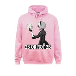 NieR Automata Hoodie 2B Or Not 2B Men Hooded Pullover Funny Cotton Long Sleeve Jacket Anime Plus Size Tops