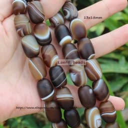 6-50mm Natural Coffe Botswana Agate Coffe Color Stripe agates Oval beads 15"/38cm , For DIY Jewelry making !