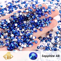 SS6-SS30 Non Hotfix Rhinestones FlatBack Crystal Glass Blue Color Set Glue On Rhinestone For Nail Phone Art Clothes Decoration