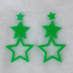 Punk Neon Color Star Acrylic Dangle Earrings For Women Hollow Geometric Pentagram Long Drop Earrings Fashion Jewelry Gifts