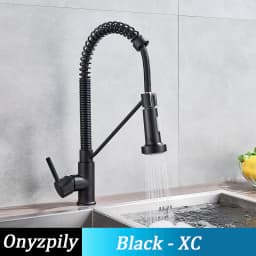 Spring Brushed Kitchen Sink Faucet Pull Down Sprayer Nozzle Single Handle Faucets Mixer Hot Cold Stainless Steel Modern