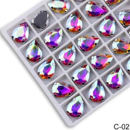 Sew on Teardrop Rhinestones Pear Shape Water Drop Sewing Stone Glass Crstal with Claw for Needlework Accessories