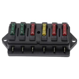Circuit Standard 6 Way ATO Blade Fuse Box Plastic Cover DC12V 24V Car Fuse Block Holder with 6Pcs 3A-30A Fuses and Clip for Auto