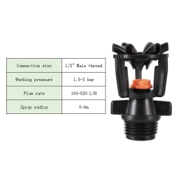 1/2" Male Thread Rotating Sprinklers Irrigation Water Spray Sprinkler Lawn 360° Rotary Watering Nozzles garden watering system