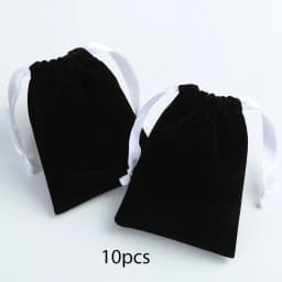 10pcs Pink Thick Velvet Jewelry Packaging Bag Drawstring with Ribbon Rings Board Game Tarots Playing Cards Storage Organizer Bag
