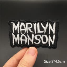 Black Punk Badges Jacket Patch Embroidered Iron Patches For Clothing Sew On Sticker DIY Appliques Decoration Rock Band