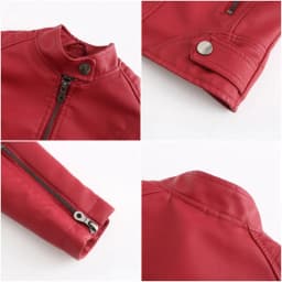 Women Leather Jacket Autumn Thin Ladies Motorcycle Jacket PU Leather Jacket Stand Collar Female Black Faux Leather Outwear