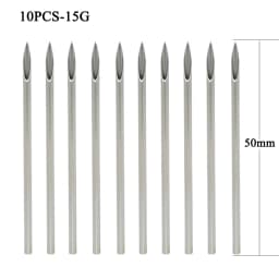 10pcs Surgical Steel Body Piercing Tool Kit Disposable Lip Belly Nose Ear Tragus Piercing Gas Sterilized Tattoo Needles 12-20G