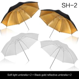 Photo Studio Umbrella Set 33 ' 84 cm White Soft Light Umbrella + Dual-use Reflective Umbrella 4 Pieces Photography Accessories