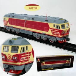 China Dongfeng Super Long Simulation Electric Track Steam Green Leather Train Model Children's Toy Gift Display