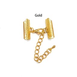 10 Sets Ribbon Leather Cord End Fastener Clasps With Chains Lobster Clasps Connectors For Bracelet Diy Jewelry Making Findings