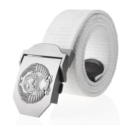 SupSindy New Canvas Belt 3D Soviet National Emblem Metal Buckle Jeans Belts for Men CCCP Army Military Tactical Belts Male Strap