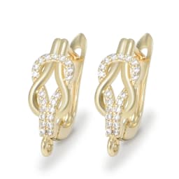 New DIY Earrings Clasps Hooks for Woman Handmade Jewelry Making Accessories Gold Color Brass Zircon Earrings Hook