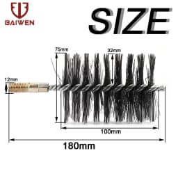 1pc Steel Wire Pipe Tube Brush Cleaning Tools Water Pipe M12 Steel Wire Pipe Tube Sweep Cleaning Chimney Hand Tools 18-75mm