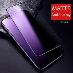 2Pcs Anti Blue Ray Fingerprint Matte Tempered Glass for iPhone X XS XR 11 12 13 mini 14 15 16e 16 Pro Max Plus Screen Protector