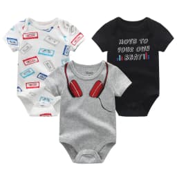 Baby Boy Jumpsuits 3 Pieces Newborn Clothes Set Toddler Girl Bodysuit Kiddiezoom Clothing 100%Cotton Soft Infant Rompers 0-12M