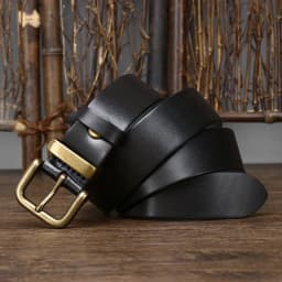 3.8CM Male Belt Cowskin Genuine Leather Strap Pure First Layer Cowhide Retro Pin Copper Buckle Jeans Men Belt For Jeans