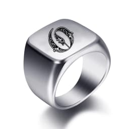 Initial Engrave Custom Rings For Men Stainless Steel Male Signet Blank Jewelry Ring Band High Polished Silver Tone U.S.Size