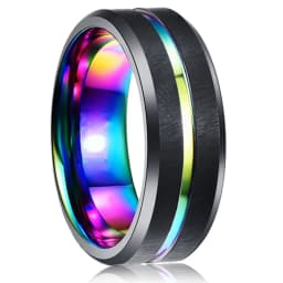 Fashion Men's Smooth Black Stainless Steel Rings Width Signet Square Infinity Finge Ring Hiphop Male Wedding Party Jewelry Gift
