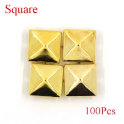 6/7/8/9/10/12MM Metal Spikes 100Pcs Square Studs Rivets Punk Rock Leather Craft Four Claw Rivets On Clothes Shoes Bracelets