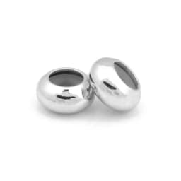 10pcs Stainless Steel Round Spacer Stopper Beads With Rubber Inside Fit Pandora Charms Bracelets Fashion Jewelry