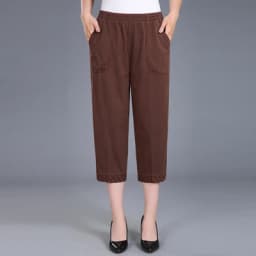 2026 Summer Women's Capris Pants Women Plus Size 4XL Loose Casual Elastic Waist Middle Pants Woman Pure Cotton Clothing