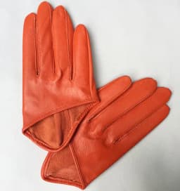 Women's natural sheepskin leather solid pink color half palm gloves female genuine leather fashion short driving glove R1171