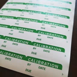 CALIBRATION BY DATE DUE TESTED INITIALS Inspection Record Label Writable Paper Sticker Office Factory Product Audit Check Tag