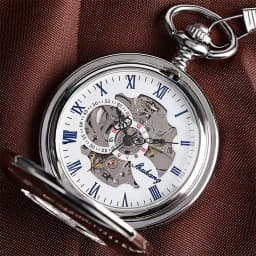 Polishing Smooth Silver/Black/Bronze Self Winding Mechanical Pocket Watch Hollow Circle Cover Retro Automatic Pendant Timepiece