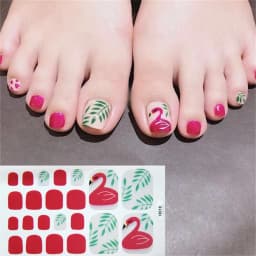 22Tips/Sheet Nail Sticker Adhesive Toenail Art Polish Tips French Glitter Sequins Nail Wraps Strips Easy Toenail Sticker