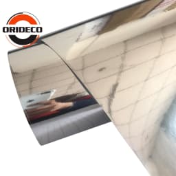 10/20/30/40/50*152CM High Stretchable Orange Chrome Air Bubble Free Mirror Vinyl Wrap Film Sticker Emblem Car Bike Motor Cover