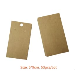 Kraft Paper Ear Stud Hang Tag Jewelry Display Card Necklace Kraft Paper Tag Ear Studs Bracelet Paper Hang Price Tag 50pcs/Lot