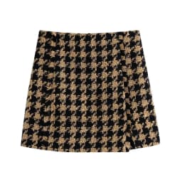 Klacwaya Tweed Set woman Two-Pieces Chic Plaid Suits With Skirt Women Autumn 2021 High-Waisted Skirt Cropped Blazer Sets